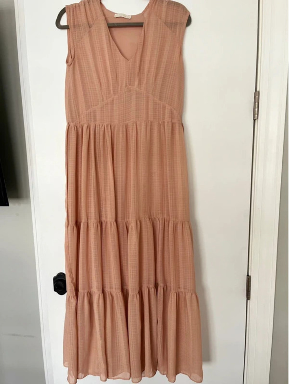 Woman’s small long maxi peach orange dress summer